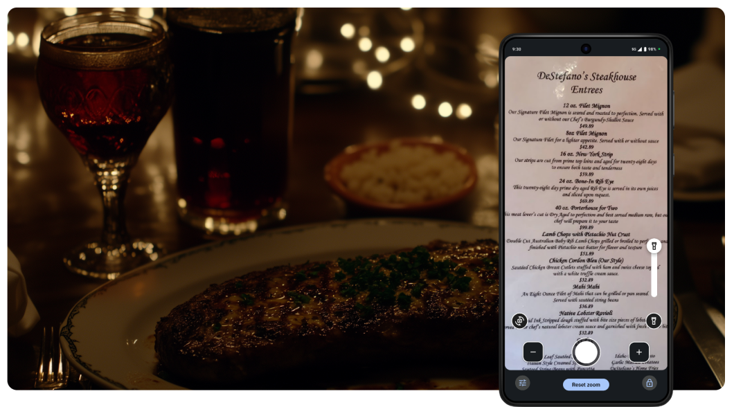 The flashlight, dimmed by default, can be manually controlled for reading in dark environments.