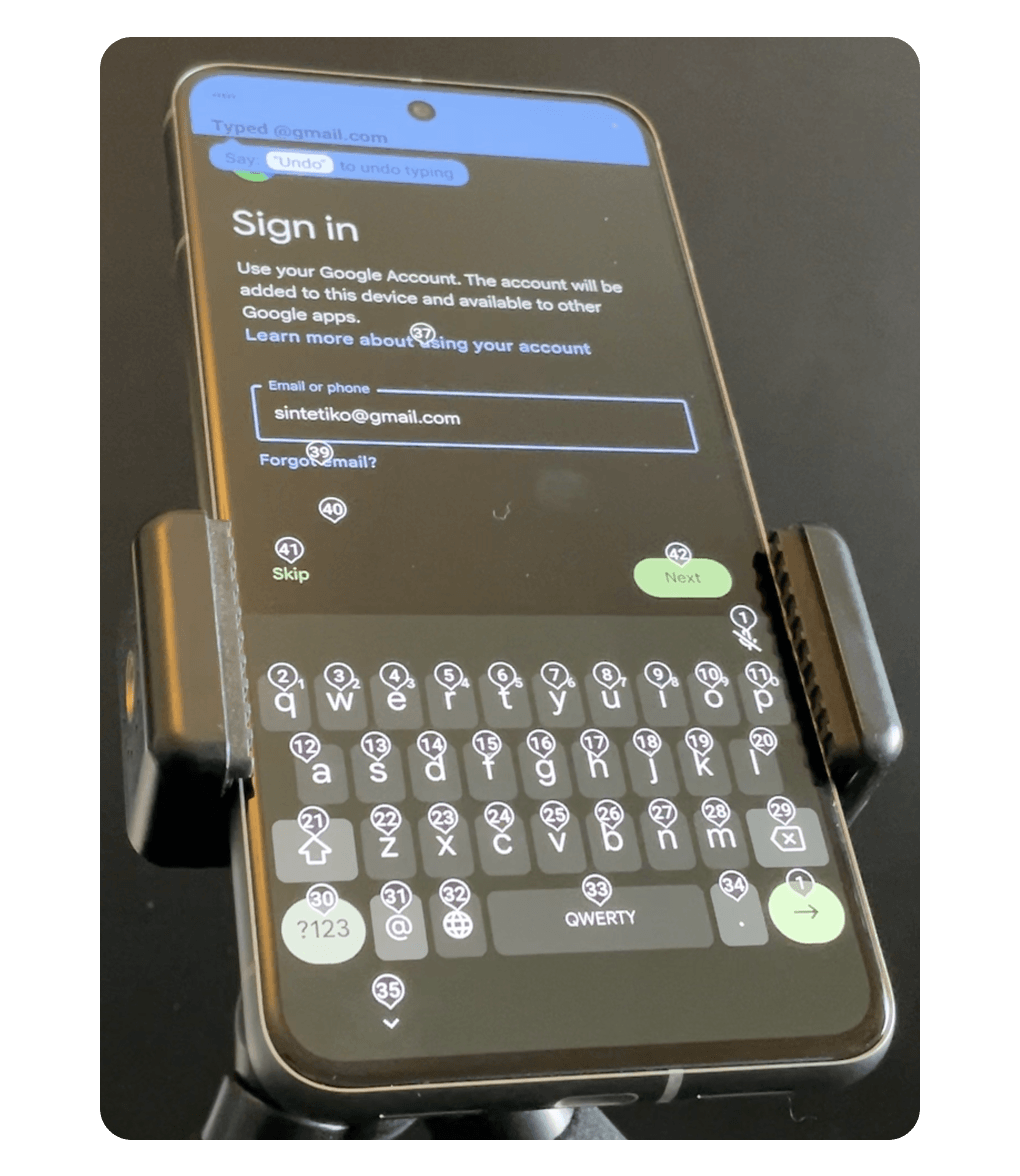 Dictation on phone keyboard